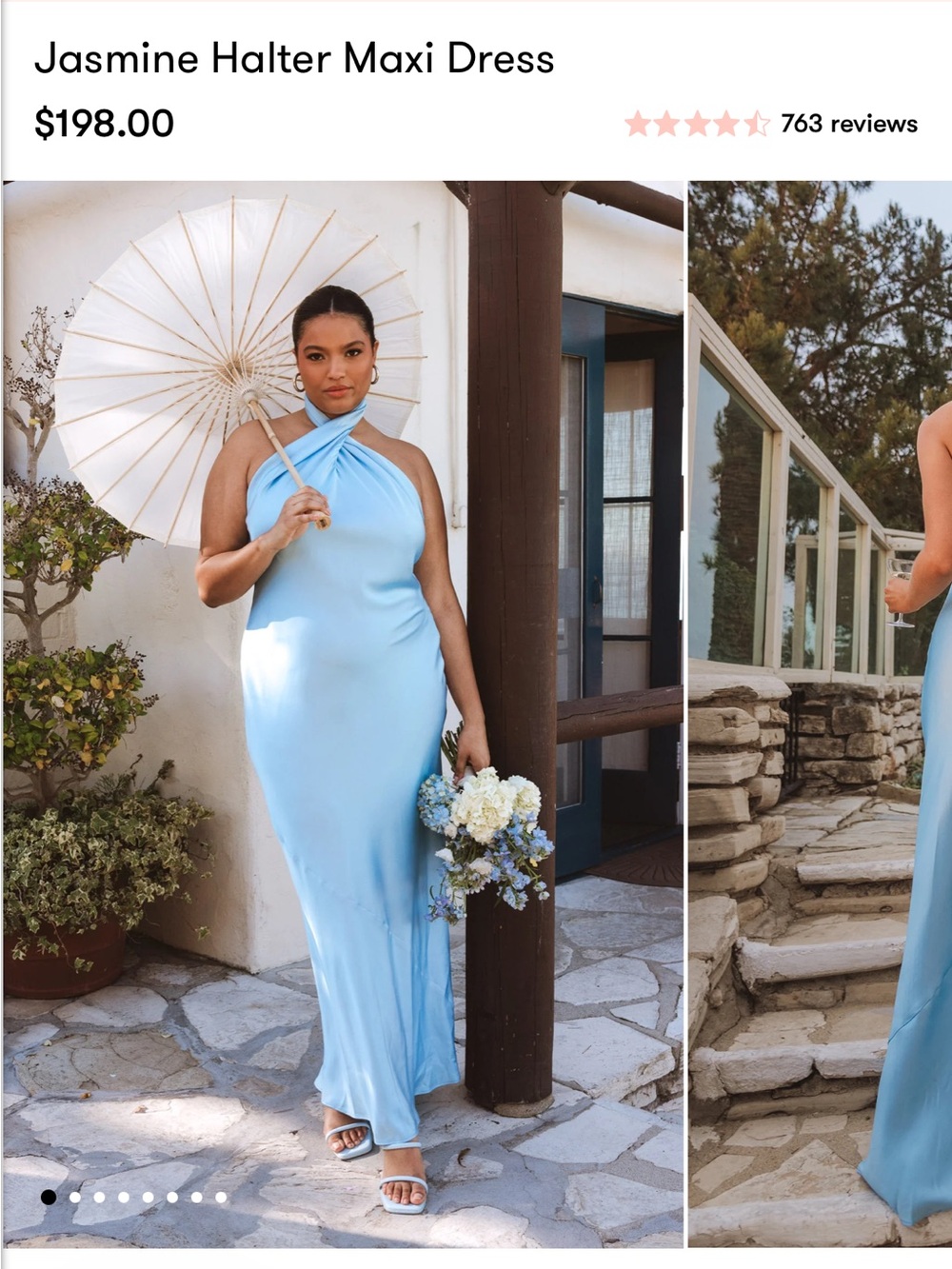 Show Me Your MuMu Sky Blue Halter Maxi Dress